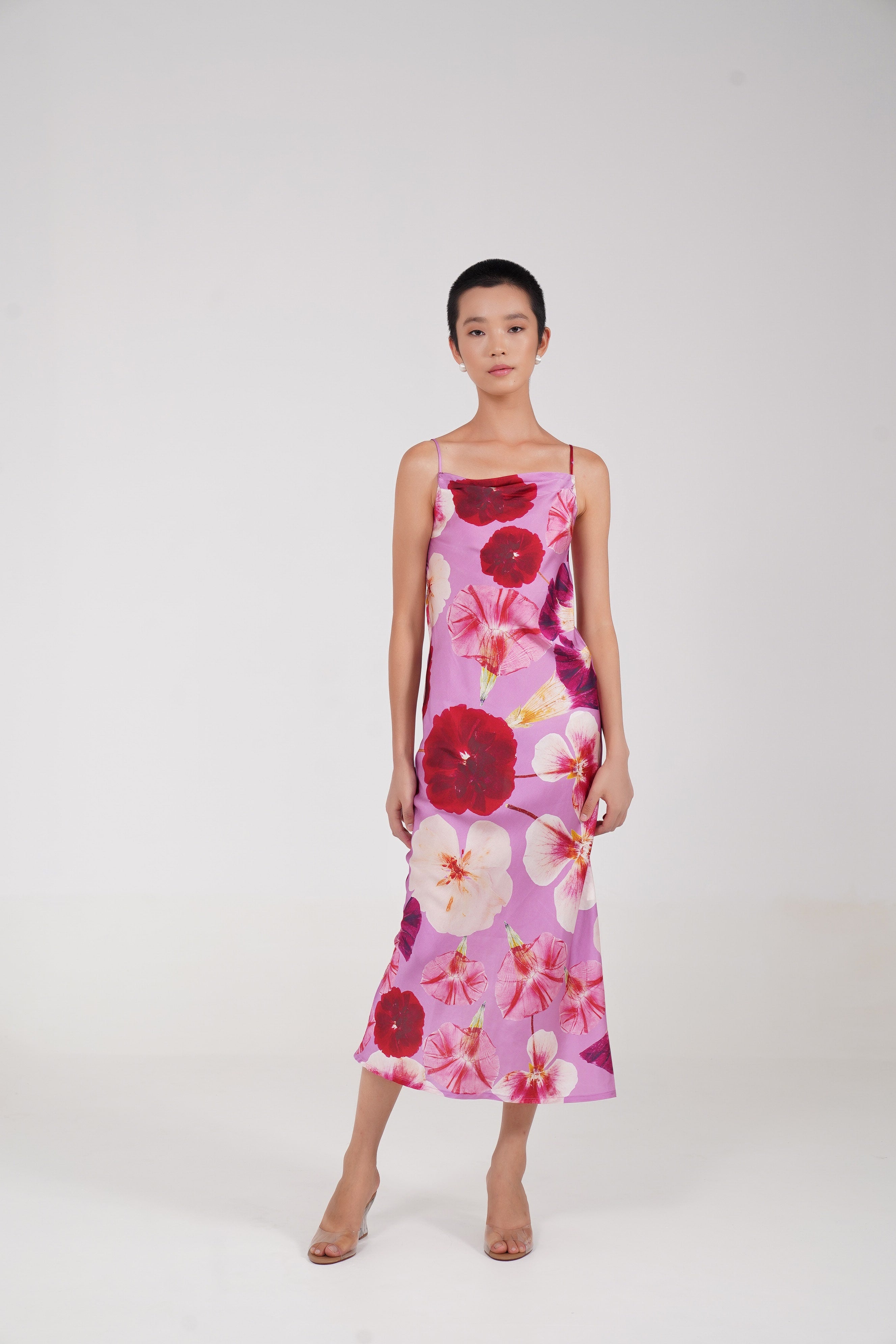 Floral silk outlet slip dress