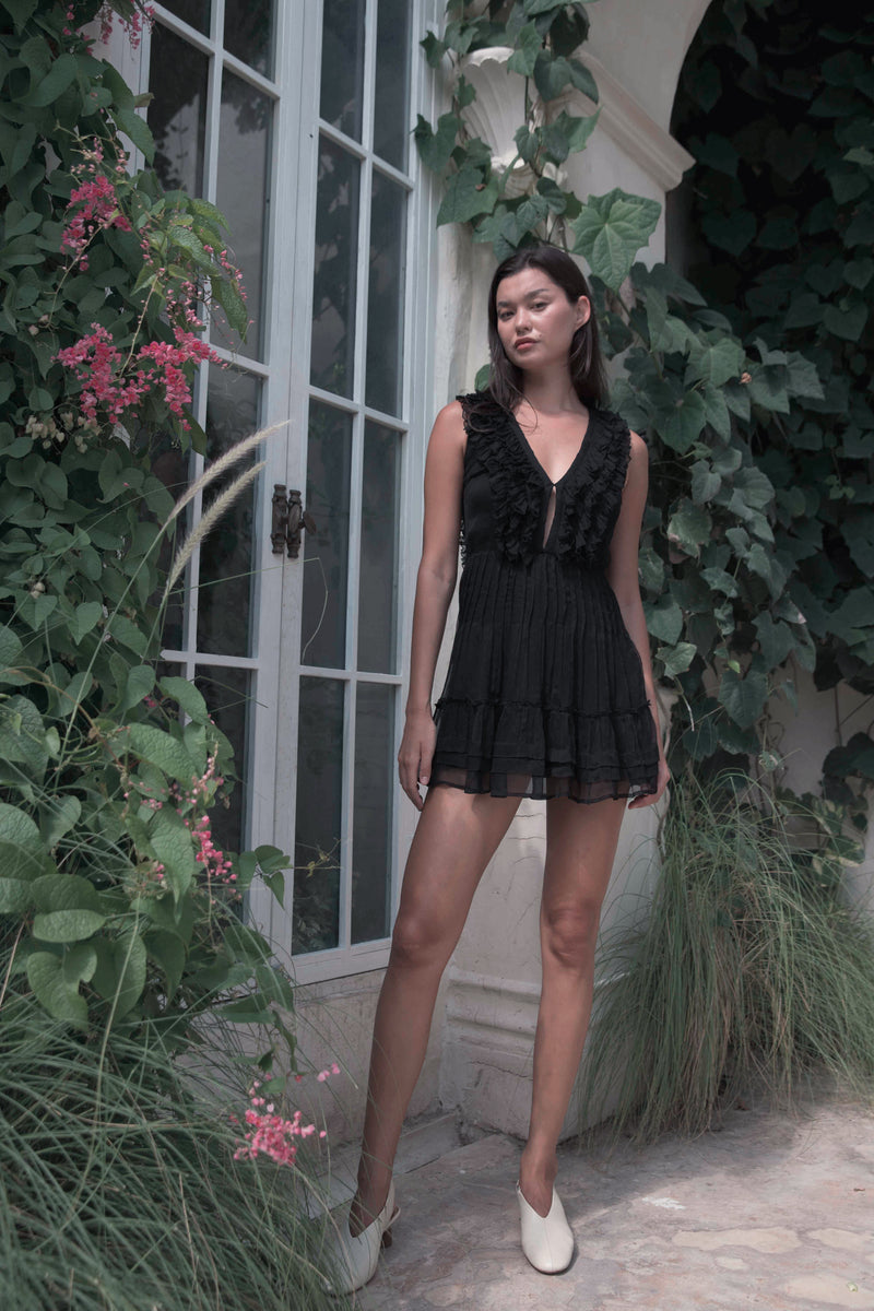 Minas Silk Chiffon Mini Dress