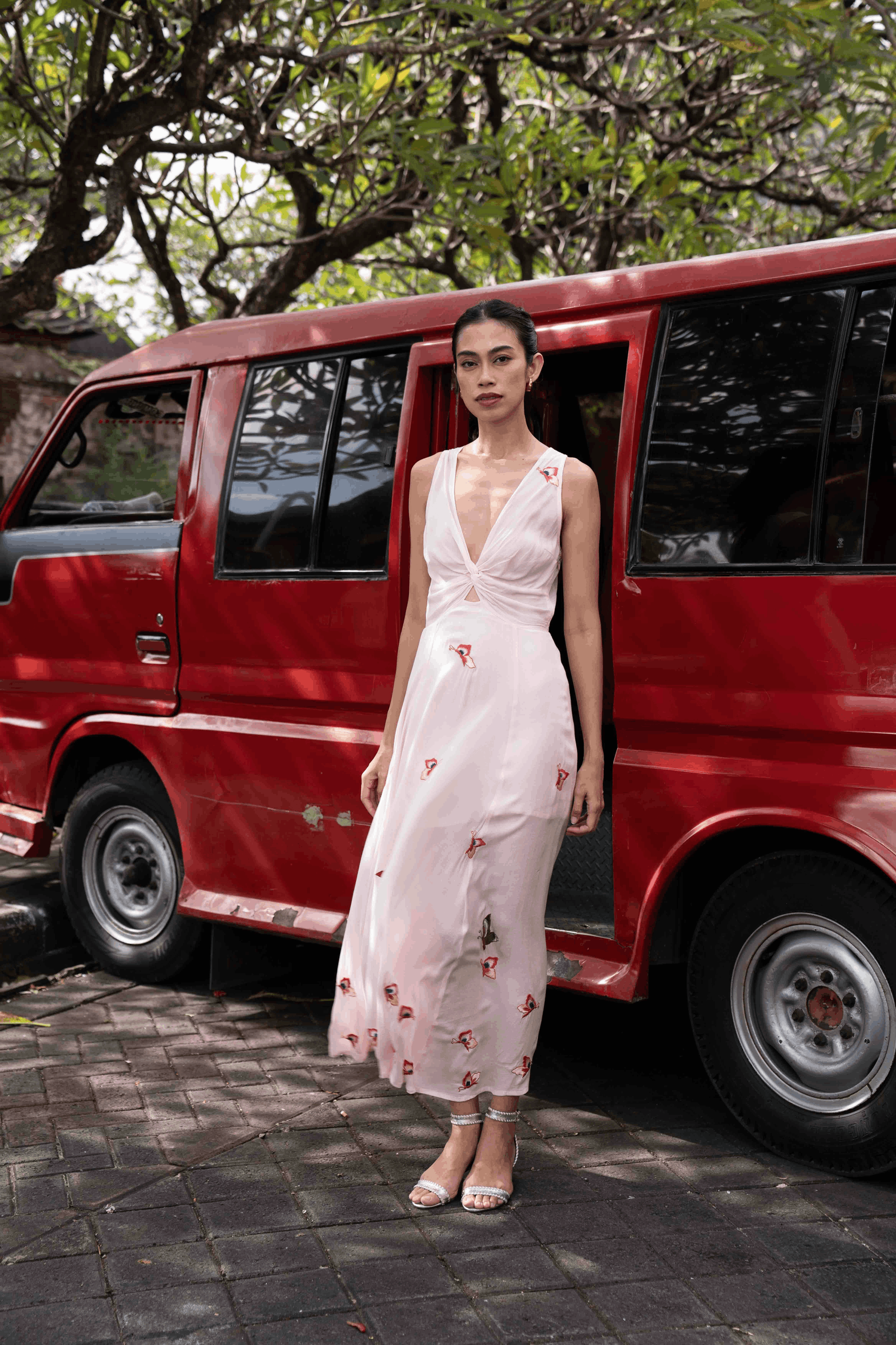 sachin and babi light blue dress Floral Embroidered Red White Maxi Dress on Luulla main image 0