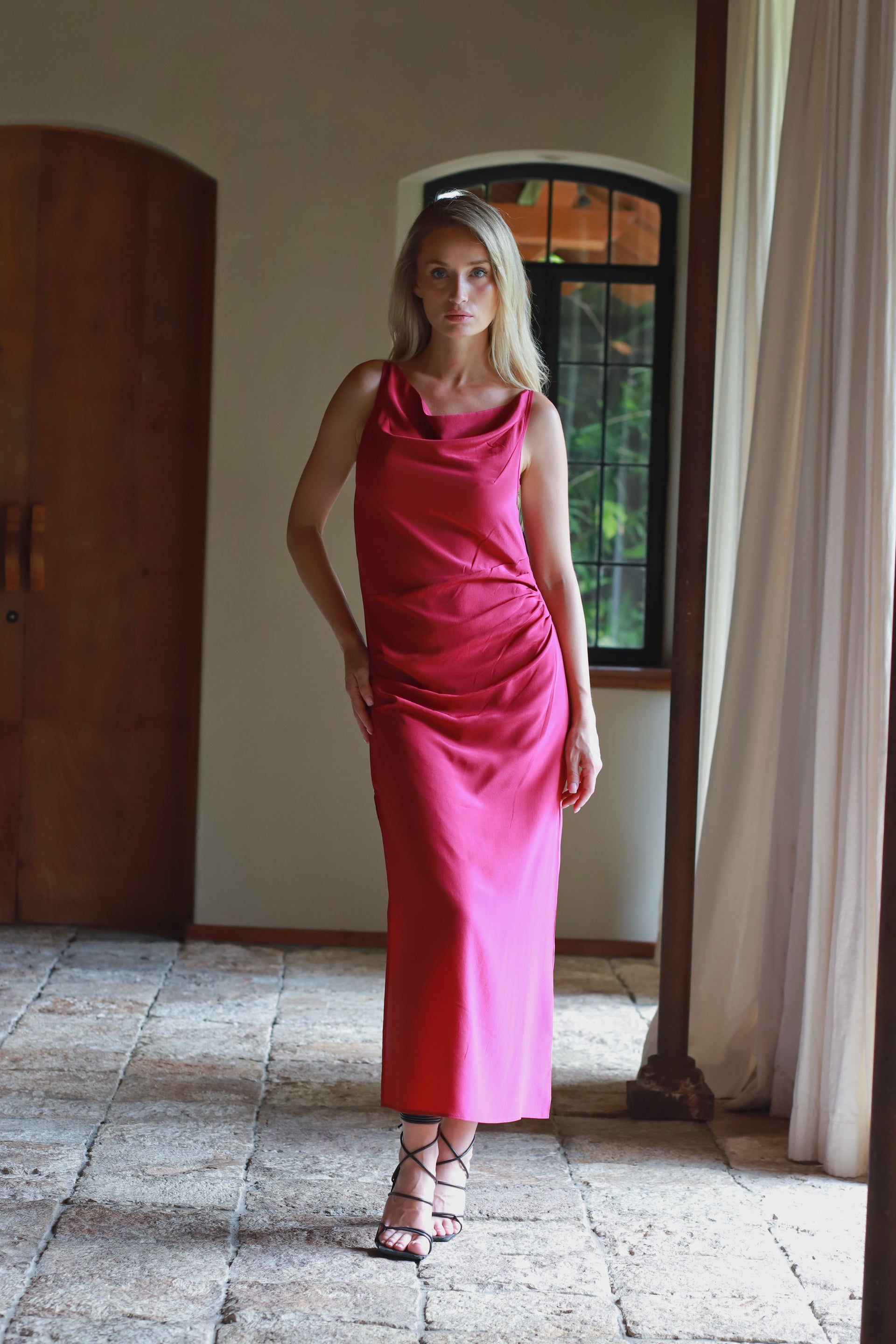chinese dress ladies BALI LINEN DRESS